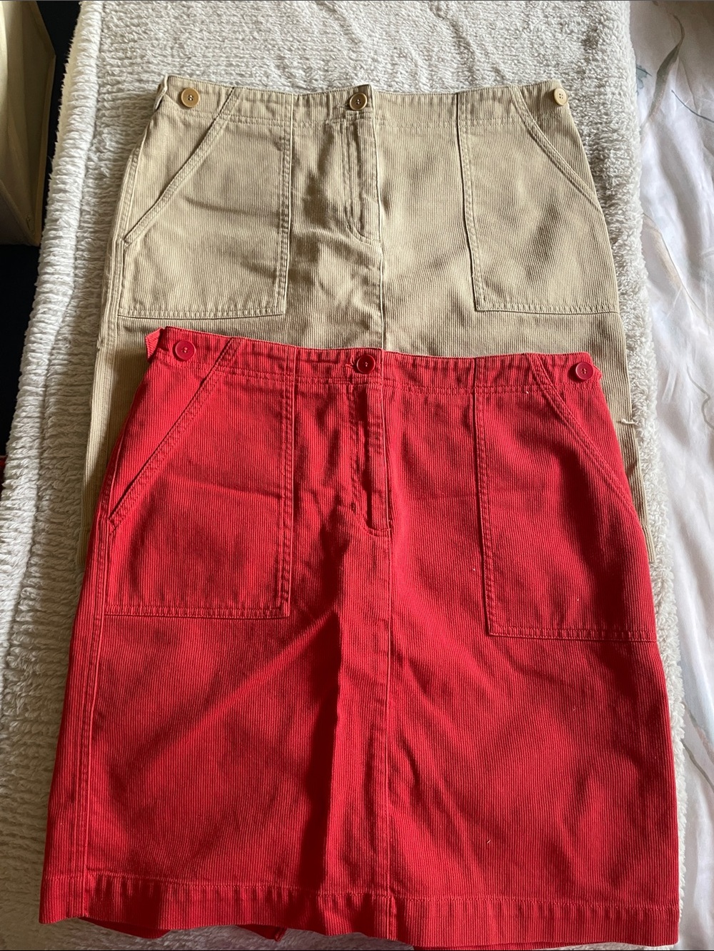 Jones New York Red and Tan A-Line Skirts